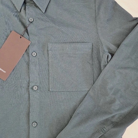 Lululemon Commission Long Sleeve Shirt SMTL Storm Teal Men's Size Medium - Picture 2 of 5